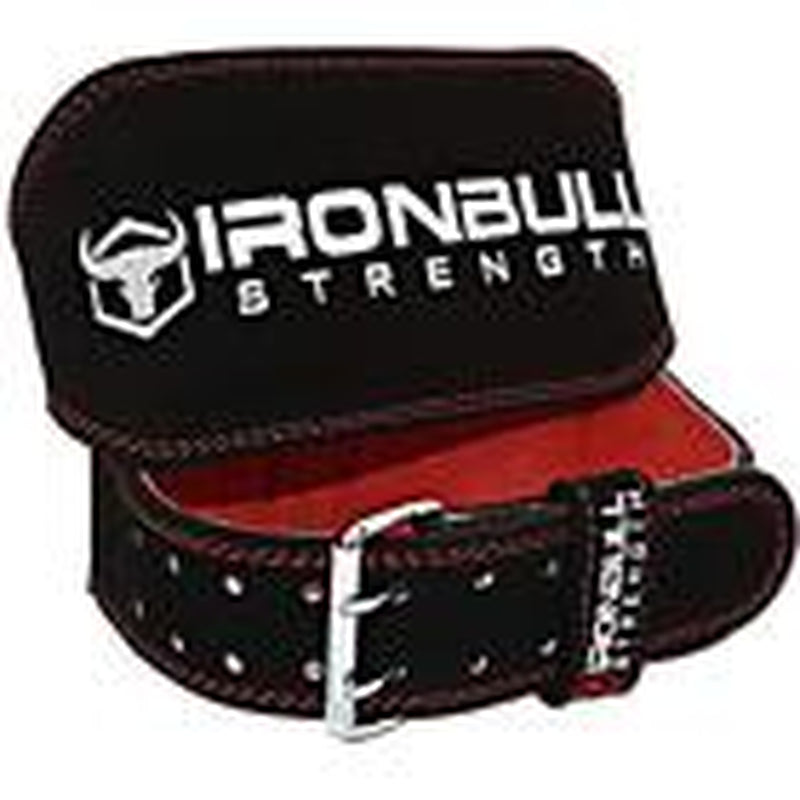 Weight Lifting Belt - 6-Inch Padded Leather Weight Belt - Heavy Small Black/Red