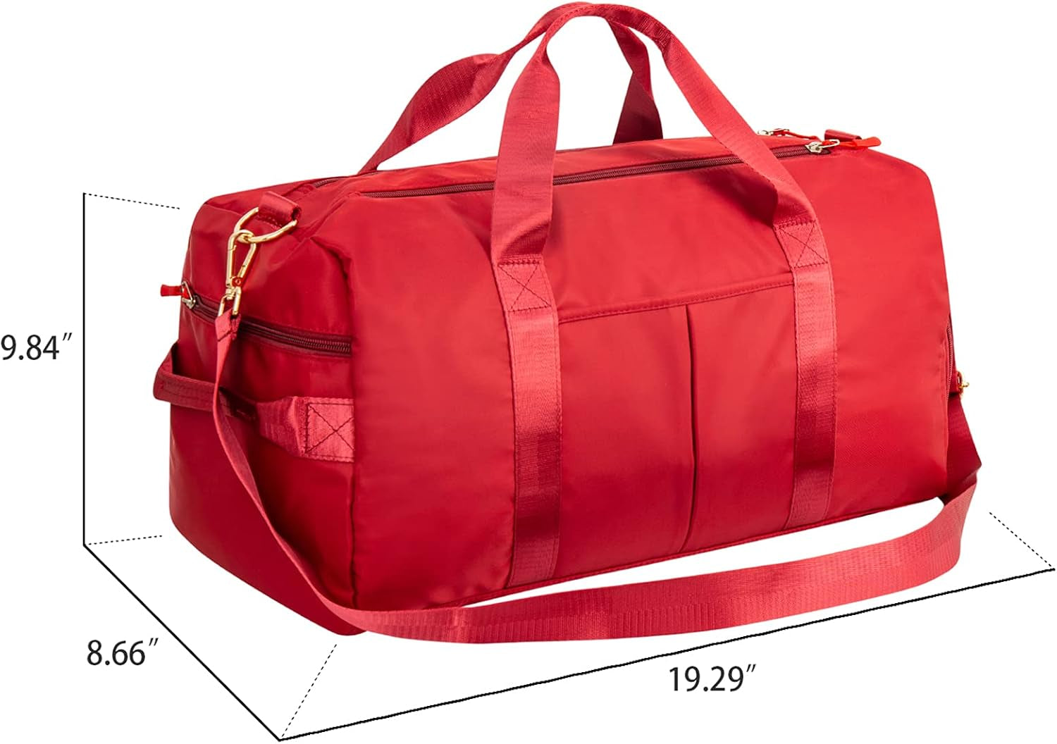 Sports Gym Duffle Travel Workout Bag for Men & Women with Shoe Compartment, Wet Pocket (Red)