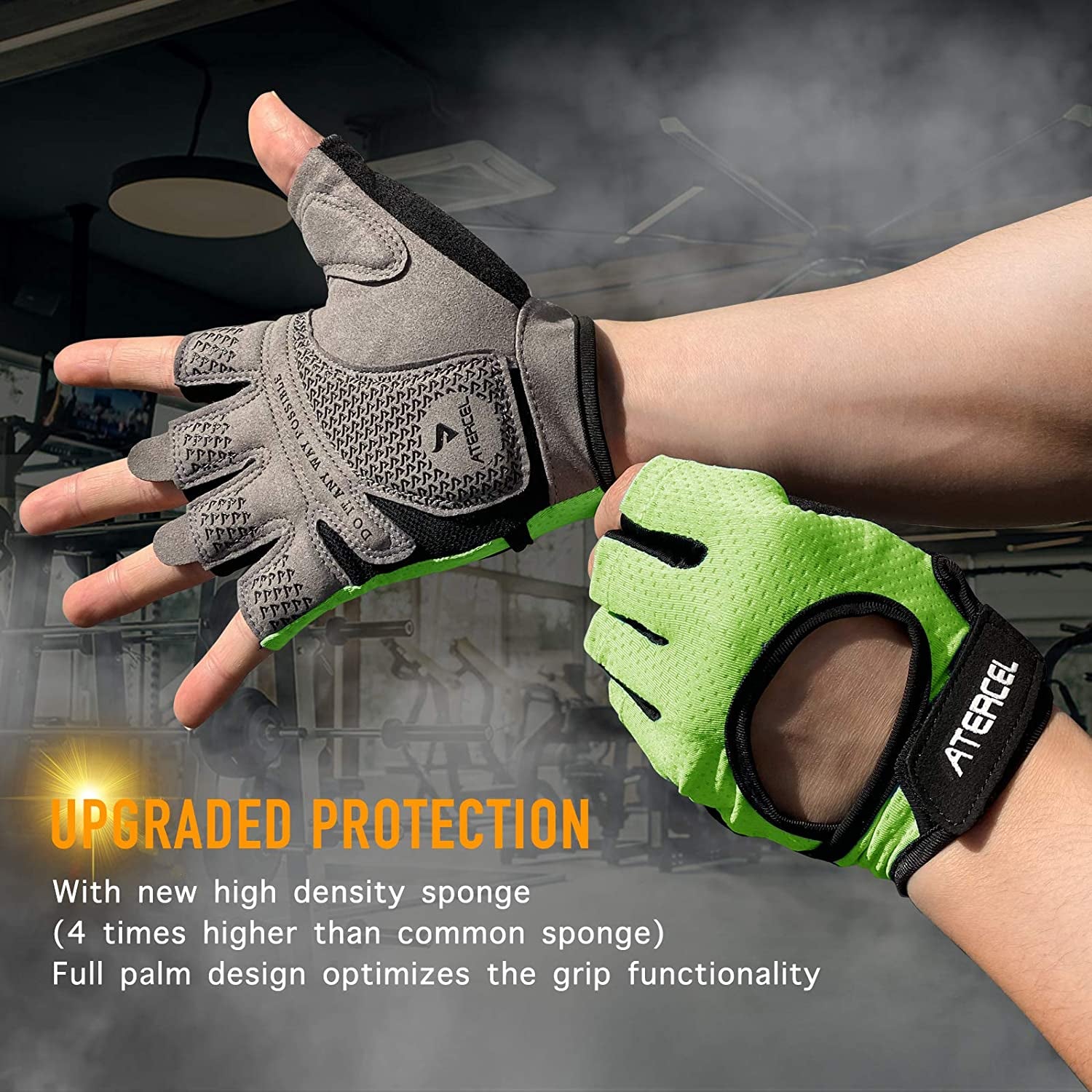 Weight Lifting Gloves Full Palm Protection, Workout Gloves for Gym, Cycling, Exercise, Breathable, Super Lightweight for Mens and Women(Lime Green, M)