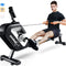 Row Machine Magnetic Rowing Machine Indoor Foldable Rower with 8 Level Adjustable Quiet Magnetic Resistance, Ergonomic Seat & LCD Monitor Cardio Exercise Training Max Weight 350 Lbs