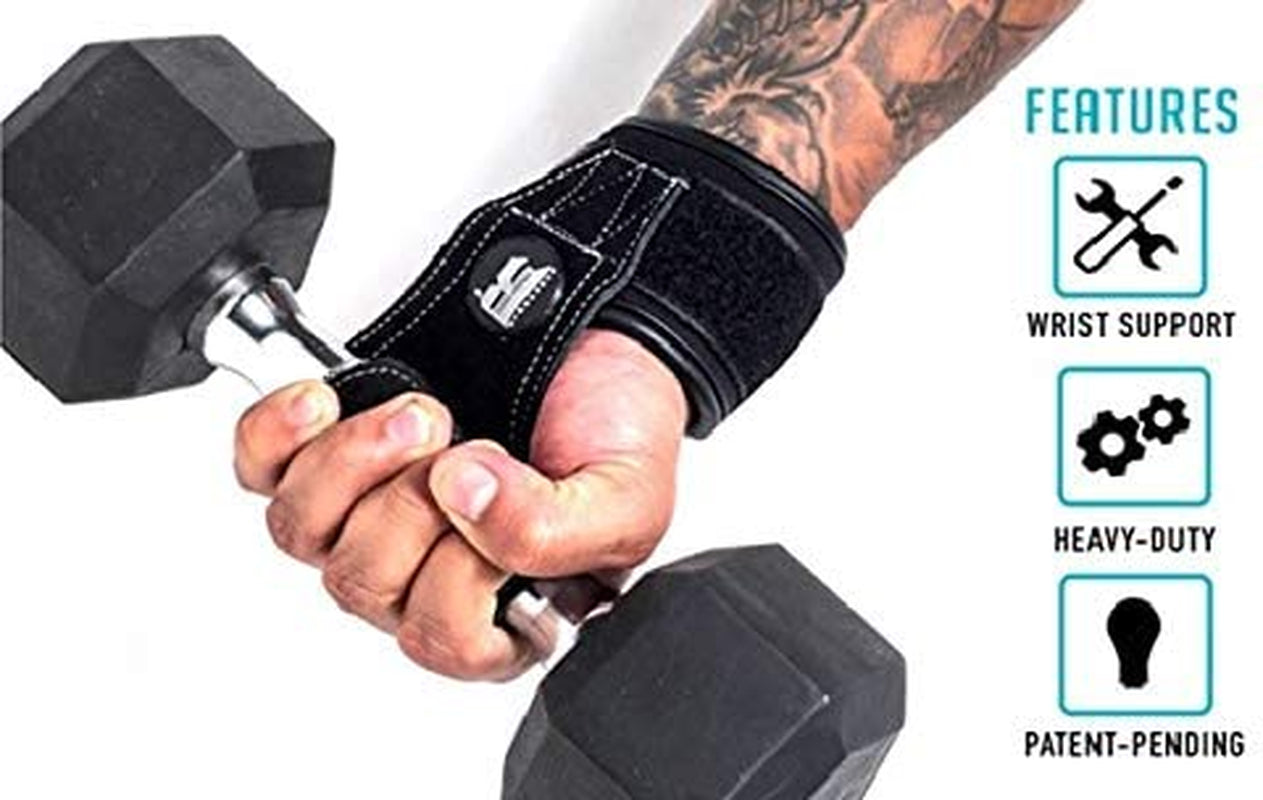 Weight Lifting Grips with Wrist Straps - Lifting Straps with Power Grip for Deadlifts - Weightlifting Gloves for Max Weight & Reps - Non-Slip Weight Lifting Straps with Lifting Grips