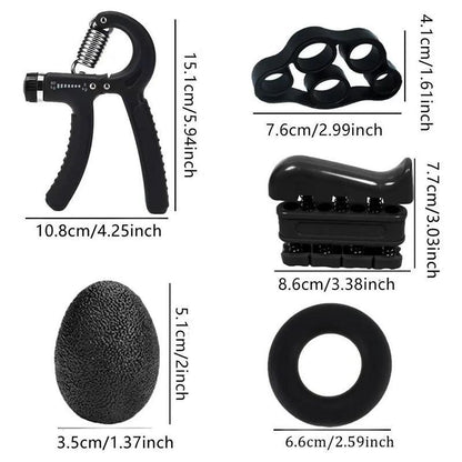 Fitbeast Grip Strengthener 5 Pack Kit - Adjustable Resistance Hand Grips Grip Strengthener Forearm Strengthener Hand Grips Strengthener Kit - 5 Pack Adjustable Resistance