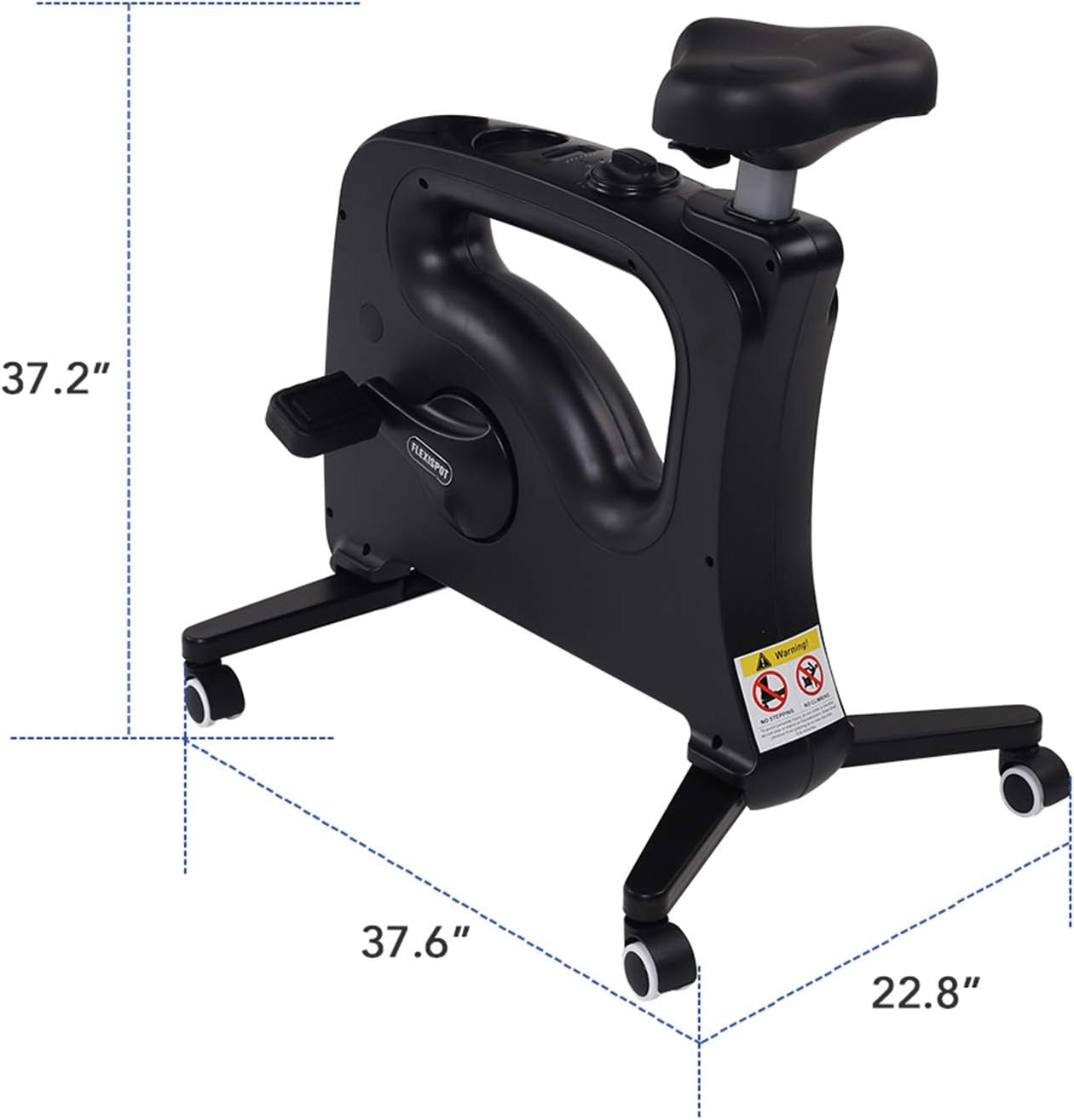 Home Office Standing Desk Exercise Bike Height Adjustable Cycle - Deskcise Pro (Without Desktop Black)