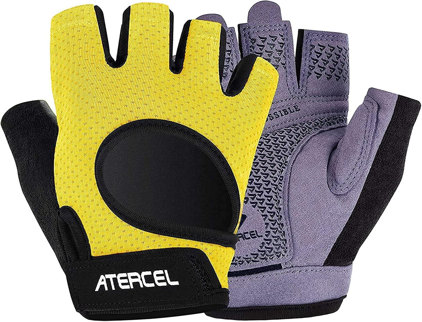 Weight Lifting Gloves Full Palm Protection, Workout Gloves for Gym, Cycling, Exercise, Breathable, Super Lightweight for Men and Women(Yellow, XL)