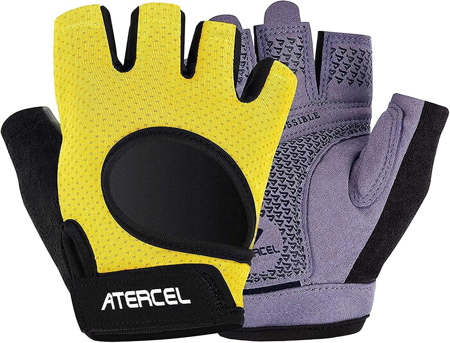 Weight Lifting Gloves Full Palm Protection, Workout Gloves for Gym, Cycling, Exercise, Breathable, Super Lightweight for Men and Women(Yellow, XL)