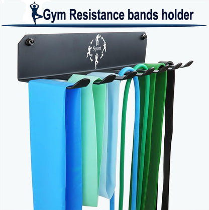 Gym Storage Rack,Home Gym Organizer Resistance Band Storage Rack Gym Wall Rack Hanger for Gym Accessories Olympic Barbells, Workout Bands, Yoga Foam Roller or Tools … (Black-16")