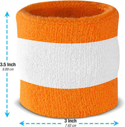 Striped Sweatband Set, Moisture Wicking 2 Wristbands and 1 Headband, Breathable Athletic Sweat Bands for Sports, Costumes & Cosplay, Matching Bands to Wear with Jersey