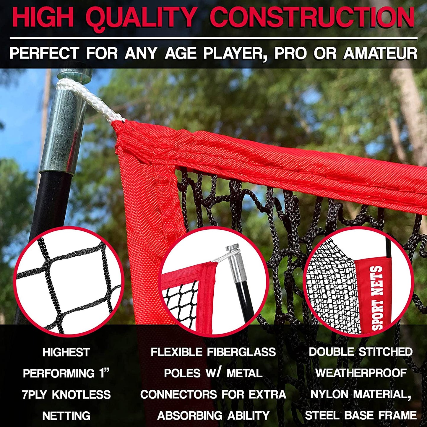 Heavy Duty Golf Net - Golf Net for Backyard Driving or Indoor Garage Golf Practice - 10X7 Feet Hitting Net Area - Perfect Equipment for Any Golfer