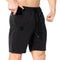 Mens Gym Workout Shorts,Hidden Zip Cotton Running Athletic Shorts for Men with Pockets (Medium,Black)