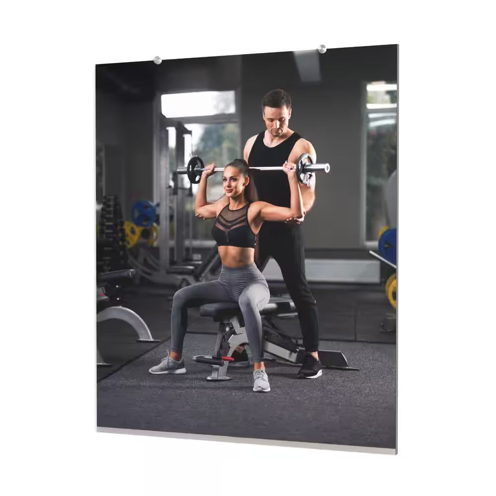 HD Gym Mirror 1/4 In. Thick 36 In. W X 72 In. H Tempered Glass, Safety-Backed, Free Hardware Included