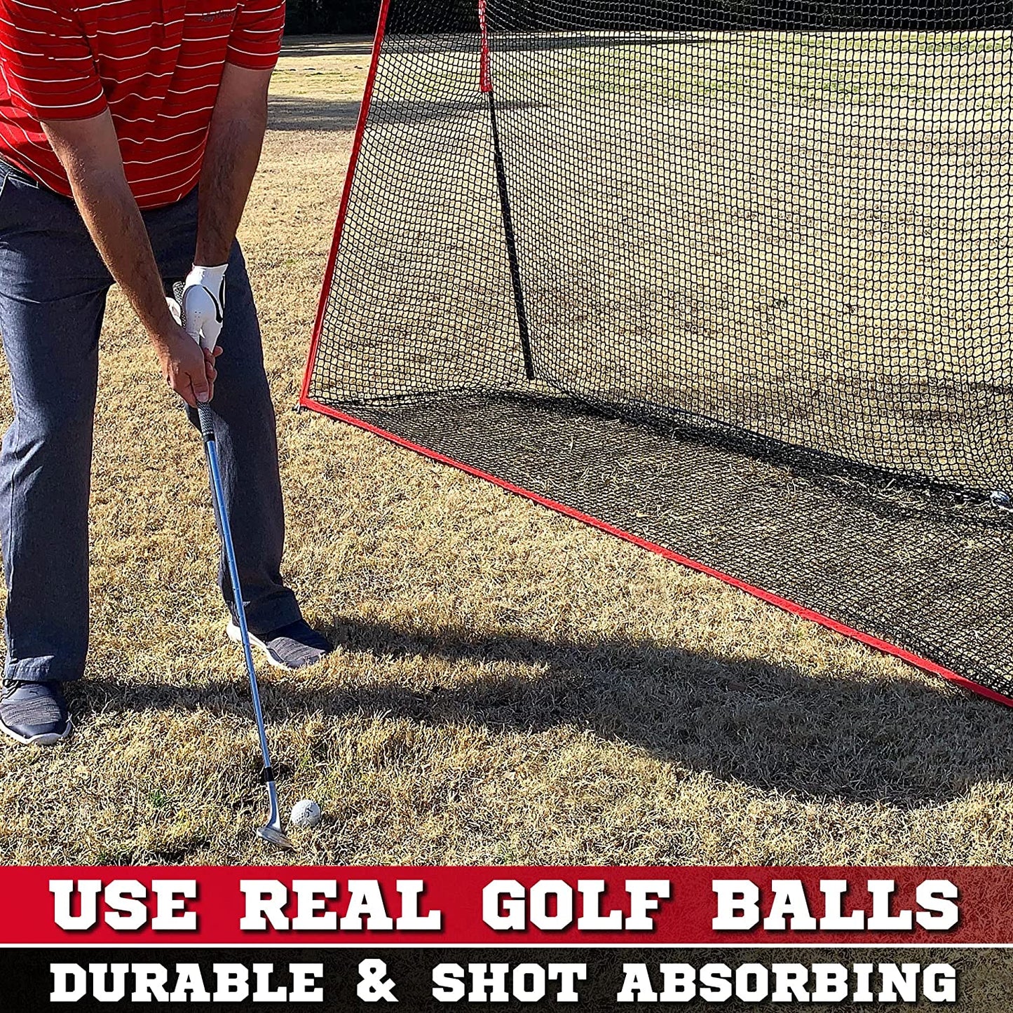 Heavy Duty Golf Net - Golf Net for Backyard Driving or Indoor Garage Golf Practice - 10X7 Feet Hitting Net Area - Perfect Equipment for Any Golfer