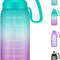 64 Oz Water Bottle - Food Grade Tritan, Large Capacity, Wide Mouth, Bpa Free, Straw - Ideal for Run, Hiking, Climbing, Fitness